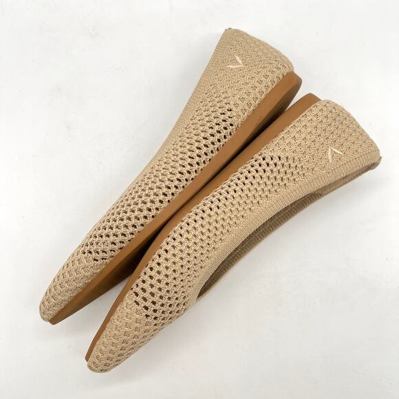 VIVAIA Aria Pointed Toe Breathable Mesh Ballet Flat Women 5.5 Almond Tan Comfort - Picture 5 of 10